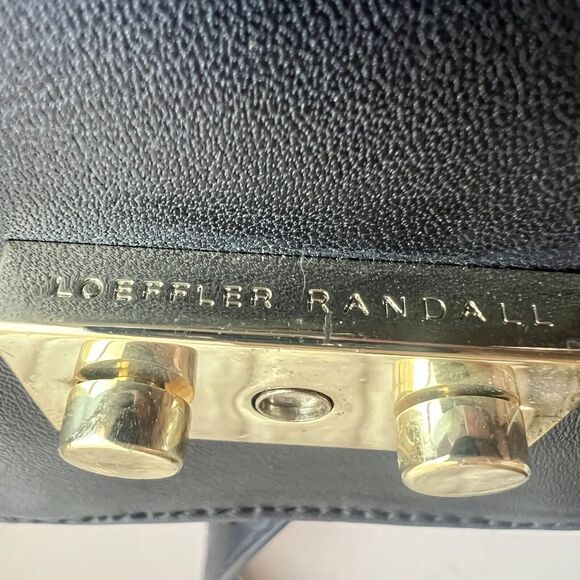 Loeffler Randall Black Leather w/ Animal Print Accent Envelope Crossbody Handbag - Picture 11 of 16